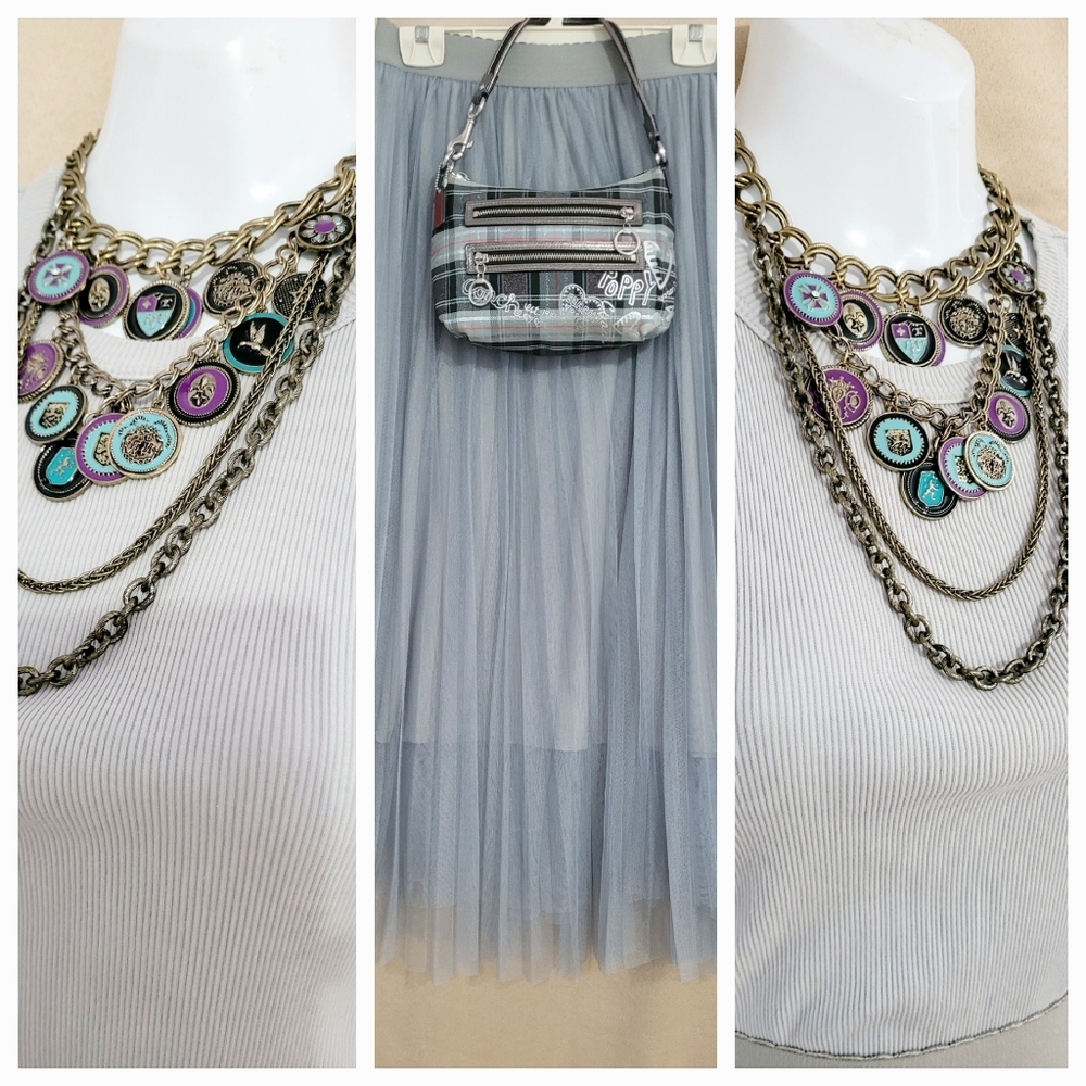 Multicolor Layered Necklace - Picture 7 of 8